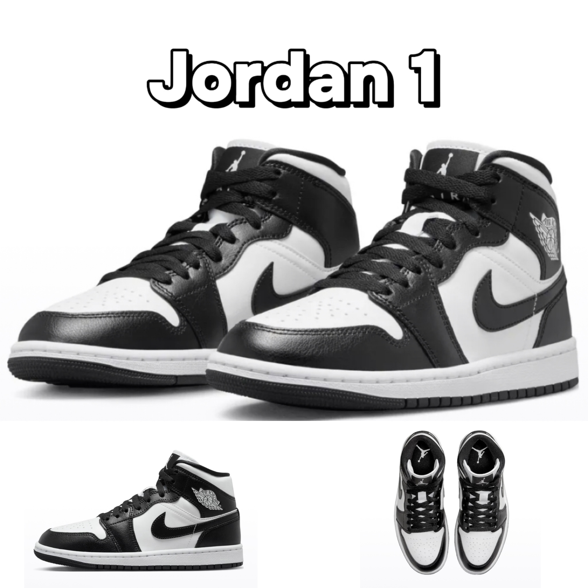 【NIKE】Air Jordan 1 Mid Black/White エアジョーダン1