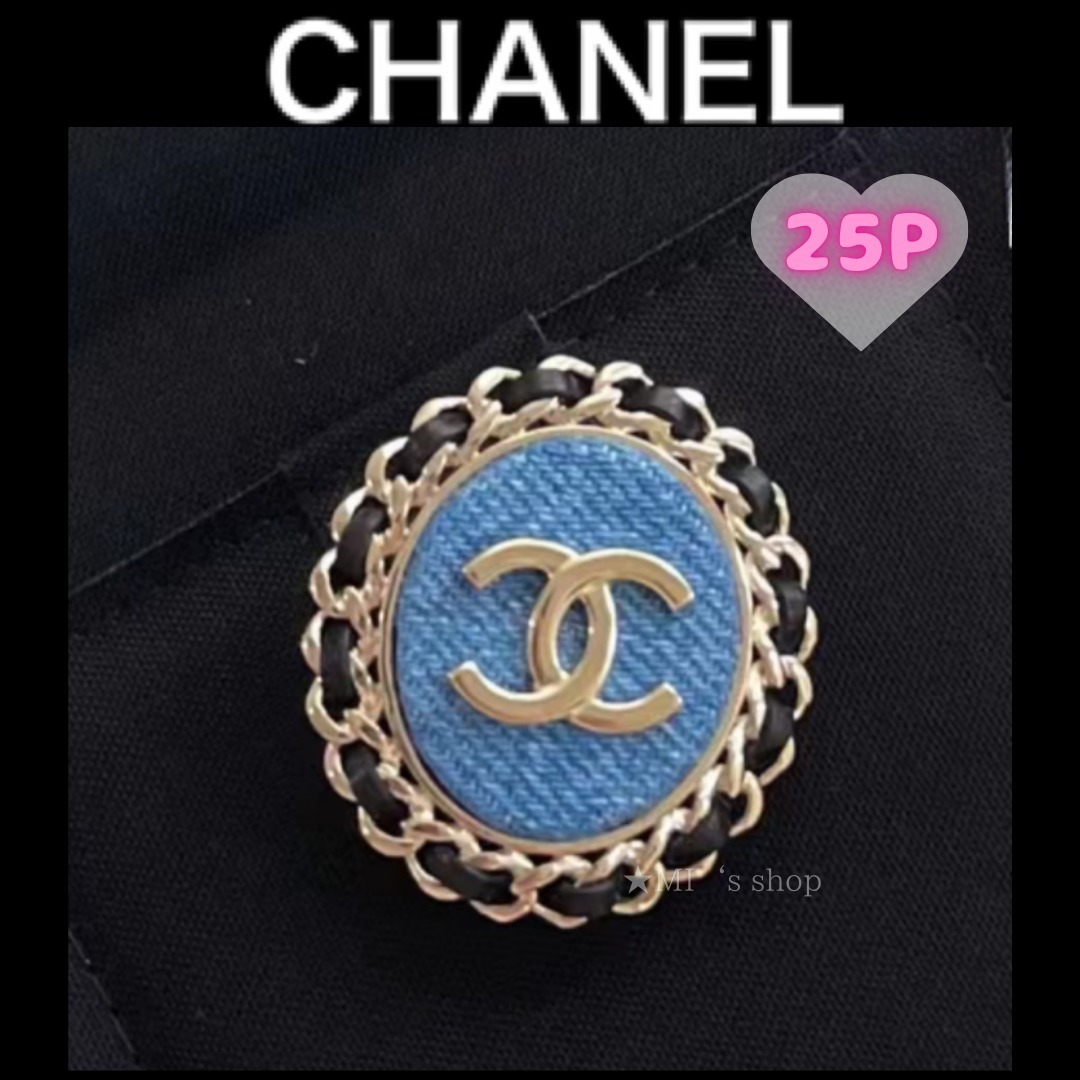 【デニムデザインでカジュアルさも♪】CHANEL ブローチ