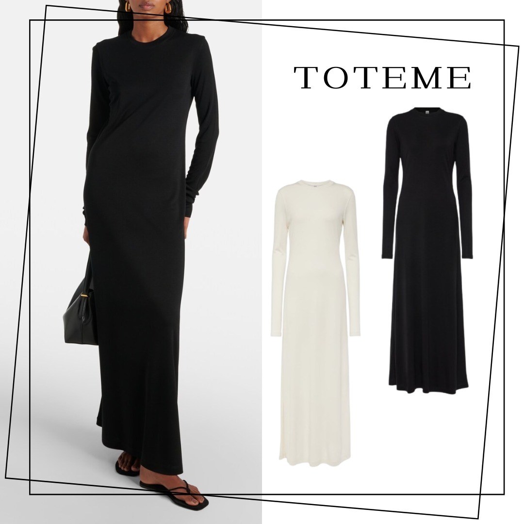関税・送料込*【TOTEME】ロングスリーブジャージーマキシドレス