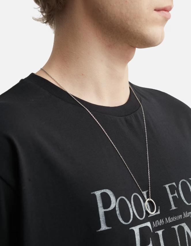 国内発送 Maison Margiela☆ロゴ リング ネックレス シルバー