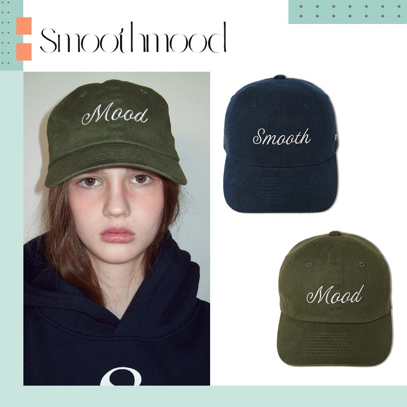 Smooth Mood ♥ Khaki Mood Typo Ball Cap /追跡付