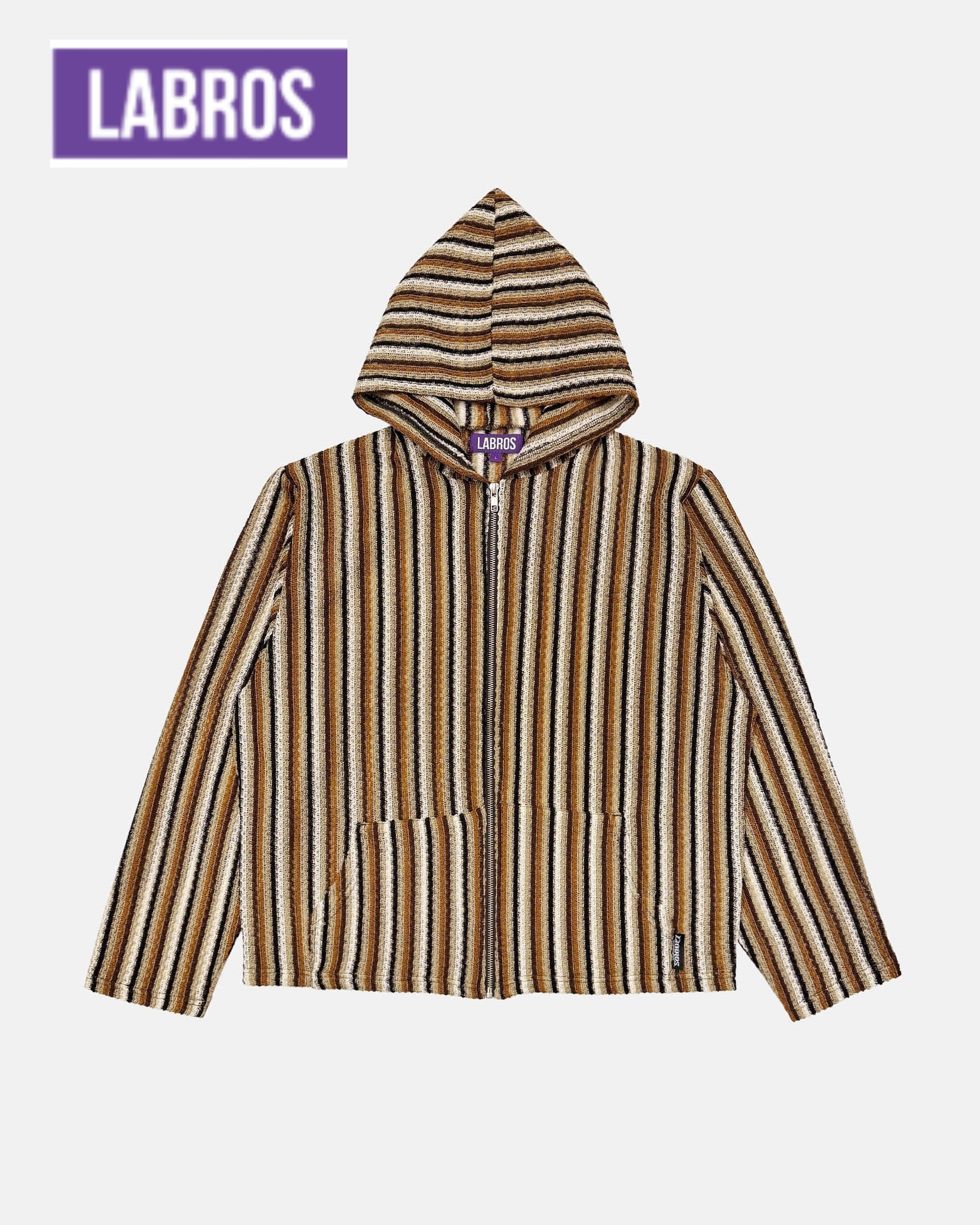 ★LABROS★2025SS 超新作★Mesh Hooded Zip Up Brown