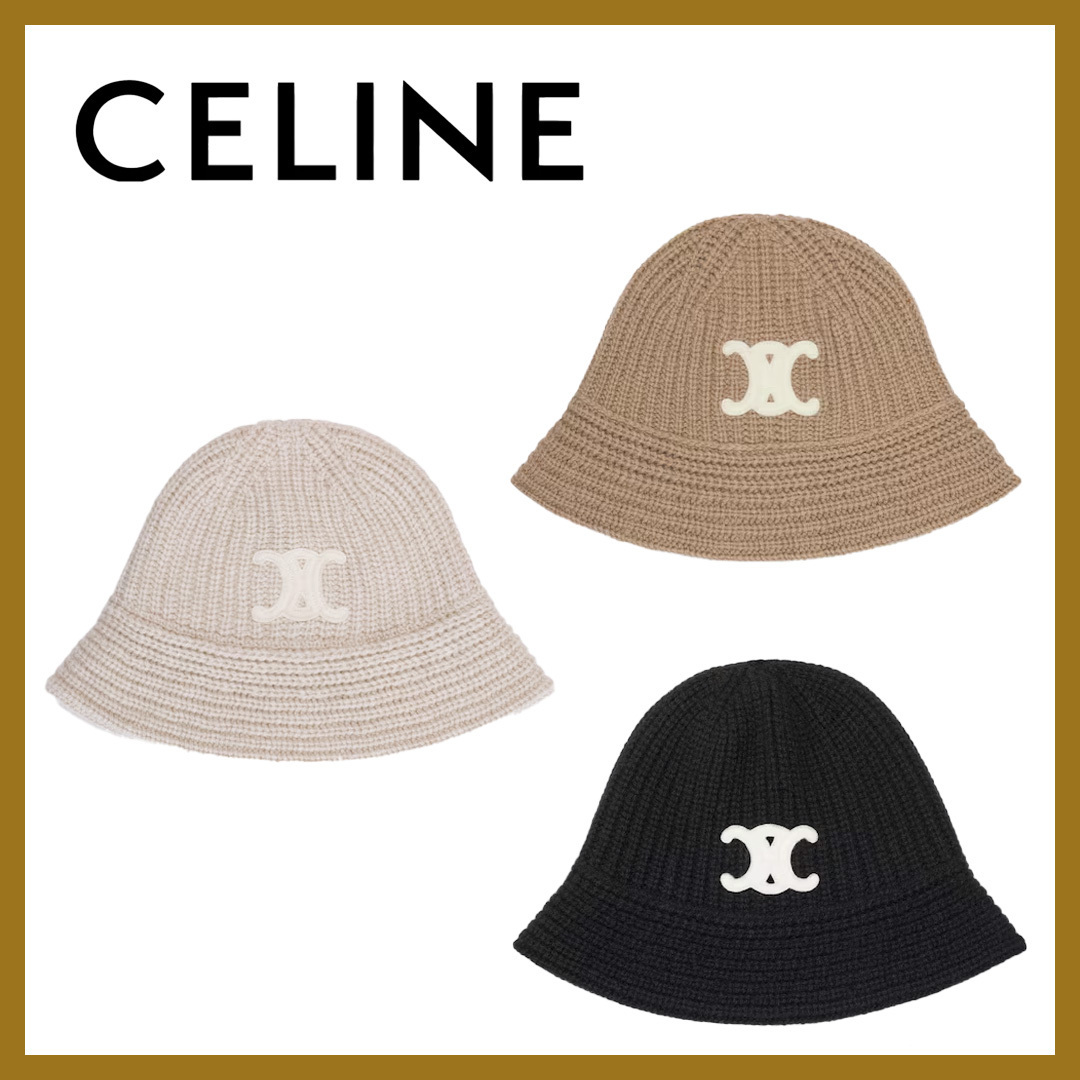 柔らか◎*CELINE*トリオンフ クロシェ バケットハット カシミア
