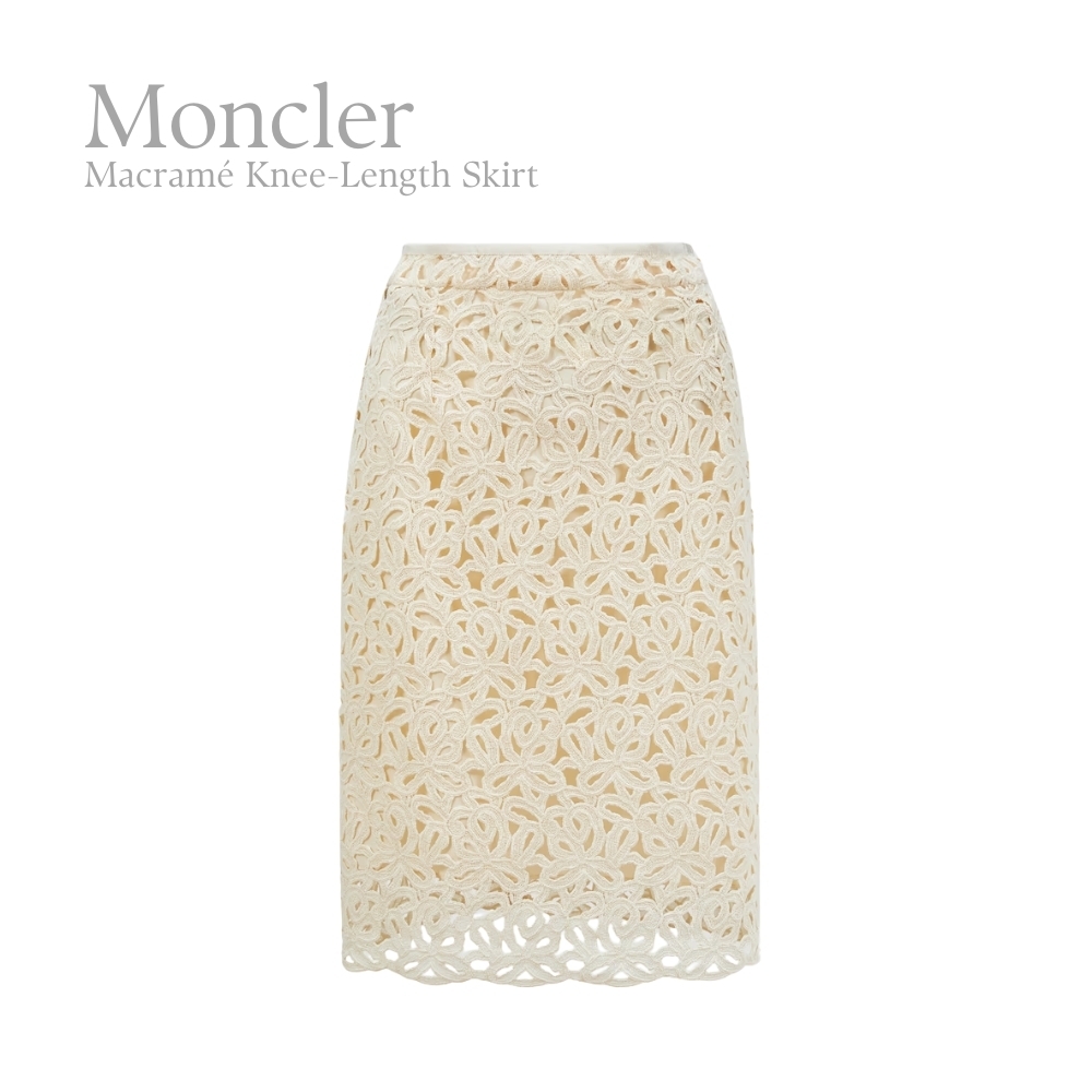 Moncler★マクラメ膝丈スカート★DHL配送料込み