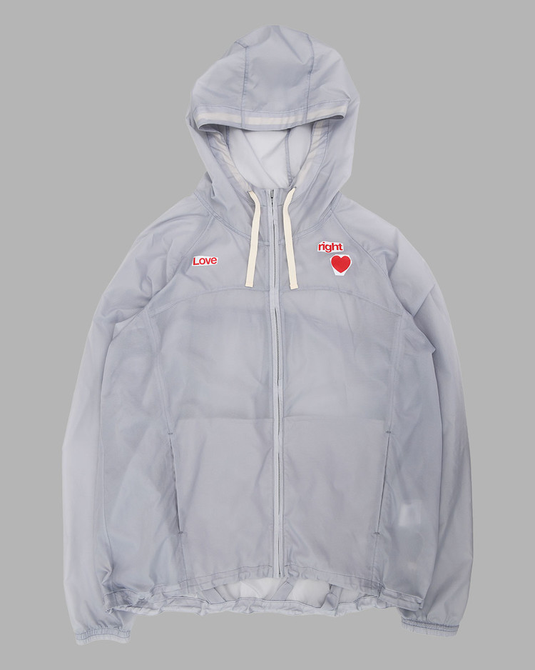 【THE MUSEUM VISITOR】 LOVE SEE-THROUGH WINDBREAKER GREY