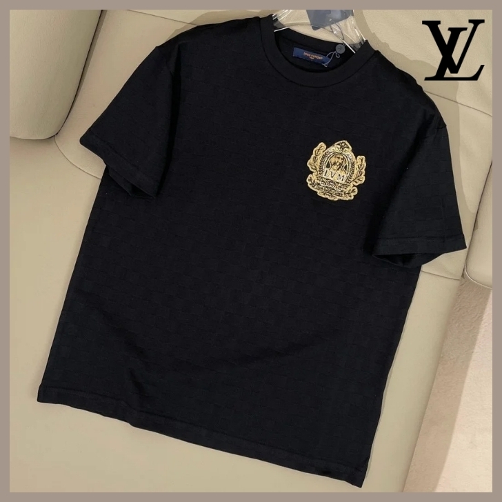 《ダミエ》Louis Vuitton シグネチャー パッチ コットン Tシャツ