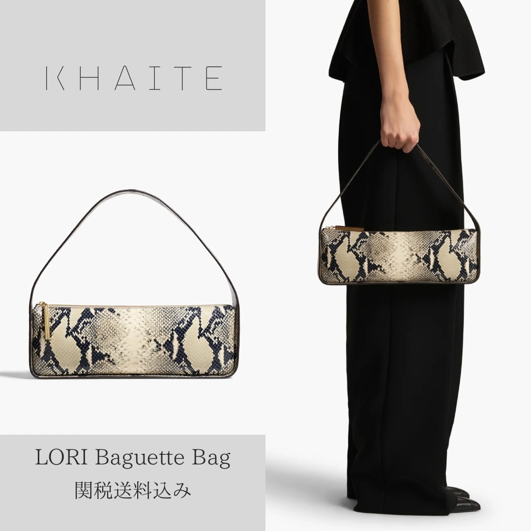 【KHAITE】ロリ バゲットバッグ 天然パイソン型押しレザー