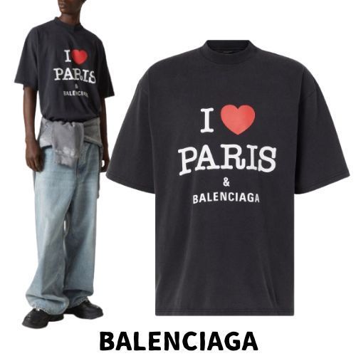 【BALENCIAGA】I Love Paris コットンTシャツ