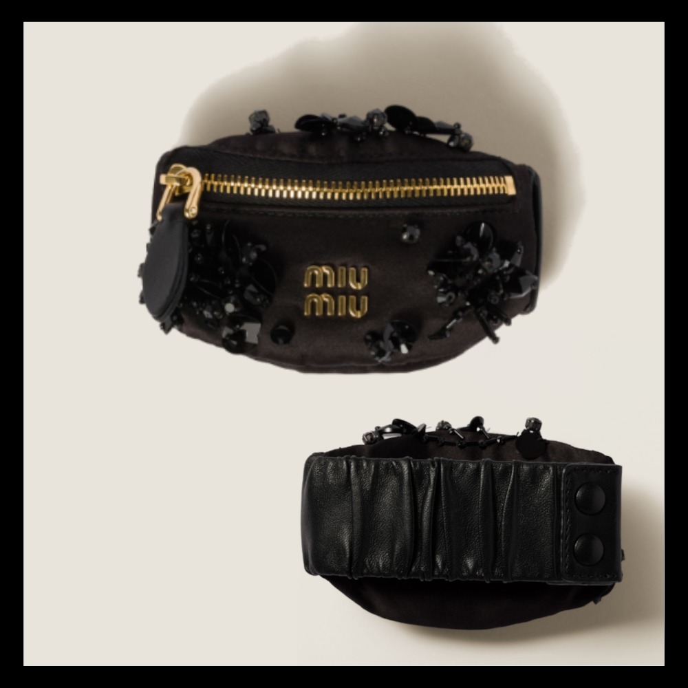 【MiuMiu】サテンミニポーチ付 ブレスレット