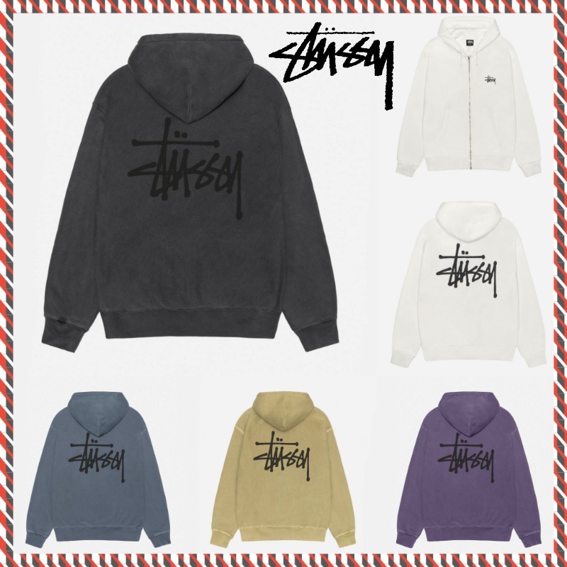 STUSSY】25ss BASIC STUSSY ZIP HOODIE PIGMENT DYED (STUSSY