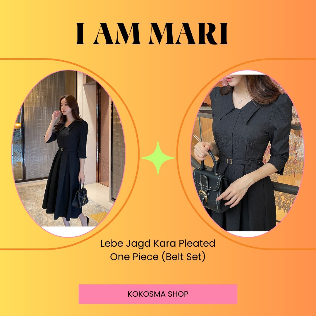 ワンピース [I AM MARI] Lebe Jagd Kara Pleated One Piece (Belt Set)