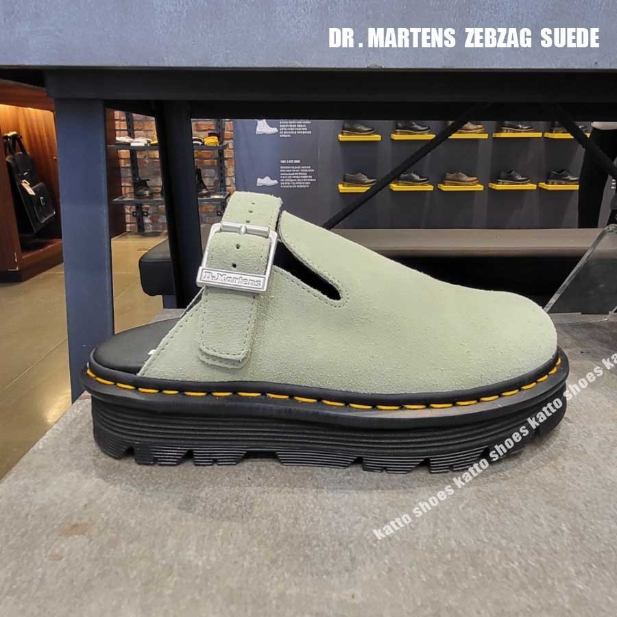 Dr Martens★ZEBZAG SUEDE ミュール★厚底★兼用★SAGE GREEN