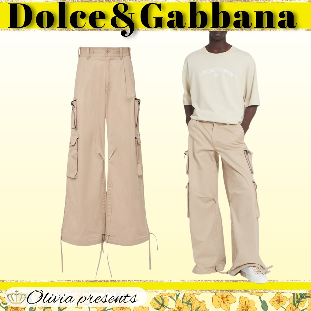【楽天ランキング1位】 DOLCE&GABBANA】コットンカーゴパンツ ワイドレッグ パンツ