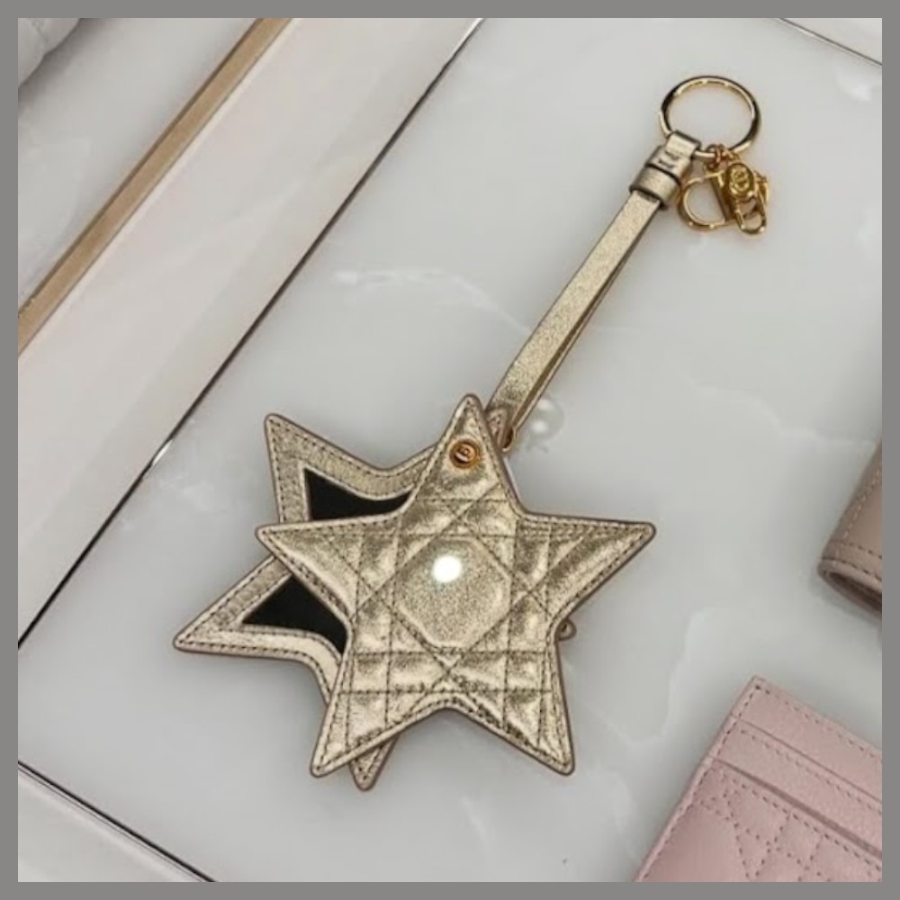 【モダンでエレガント★】スター ミラー付き キーホルダー