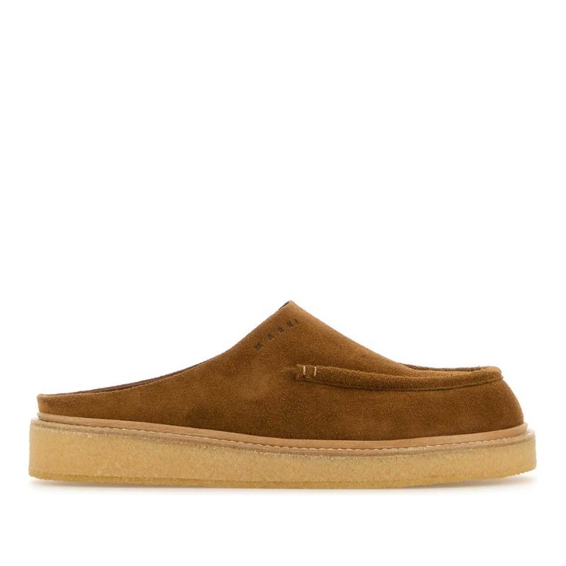サンダル MARNI SS25 Camel suede slippers (SBMR004004P5246 00M30)