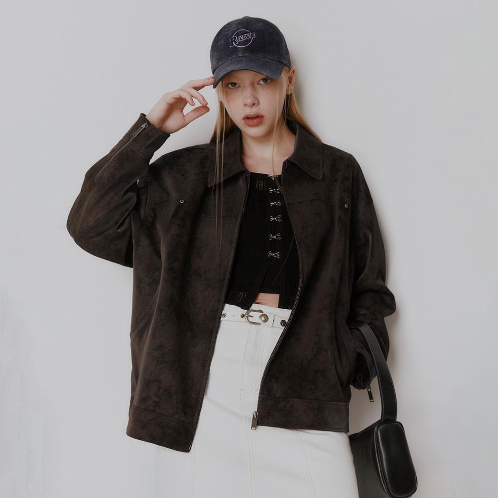 ★RAIVE★ Overfit Suede Jacket in Brown VL5SM02393