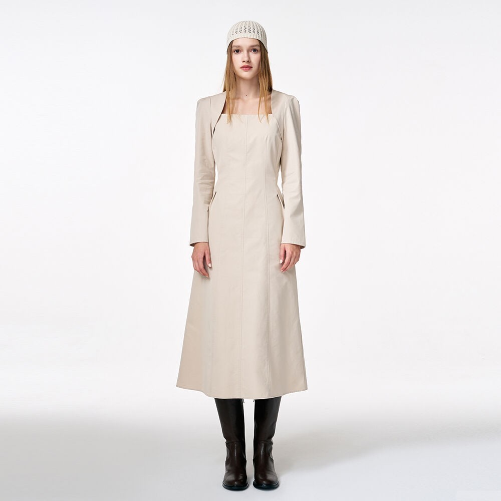 ワンピース ETMON Bolero Layered Dress, Cream Beige