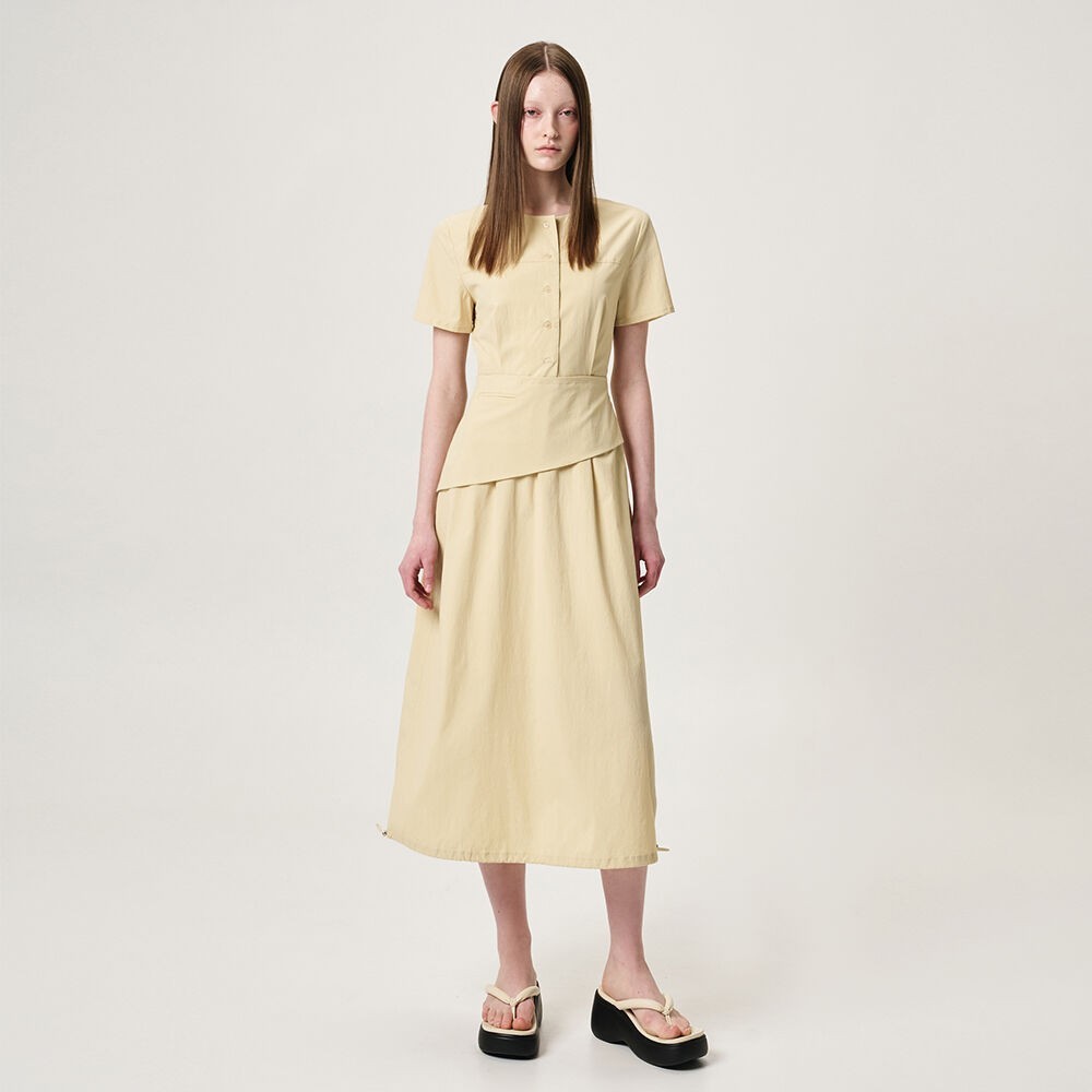 ワンピース ETMON Layered Wrap dress, Yellow