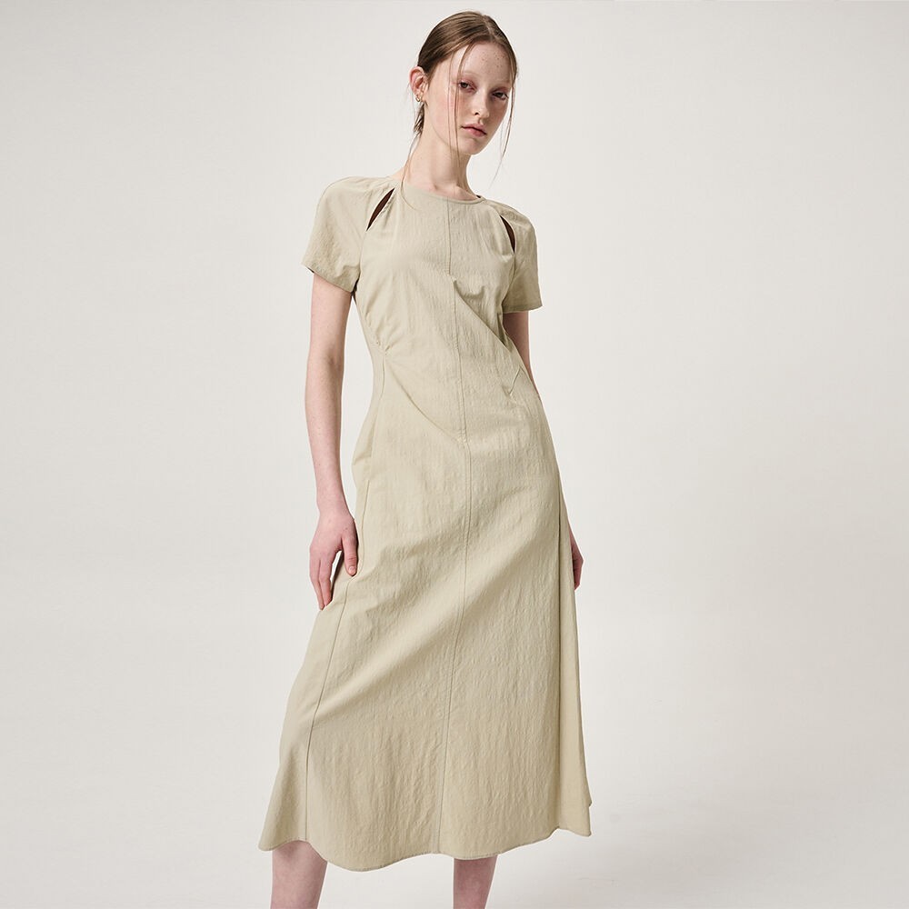 ワンピース ETMON Raglan Slit Detail Dress, Light Khaki
