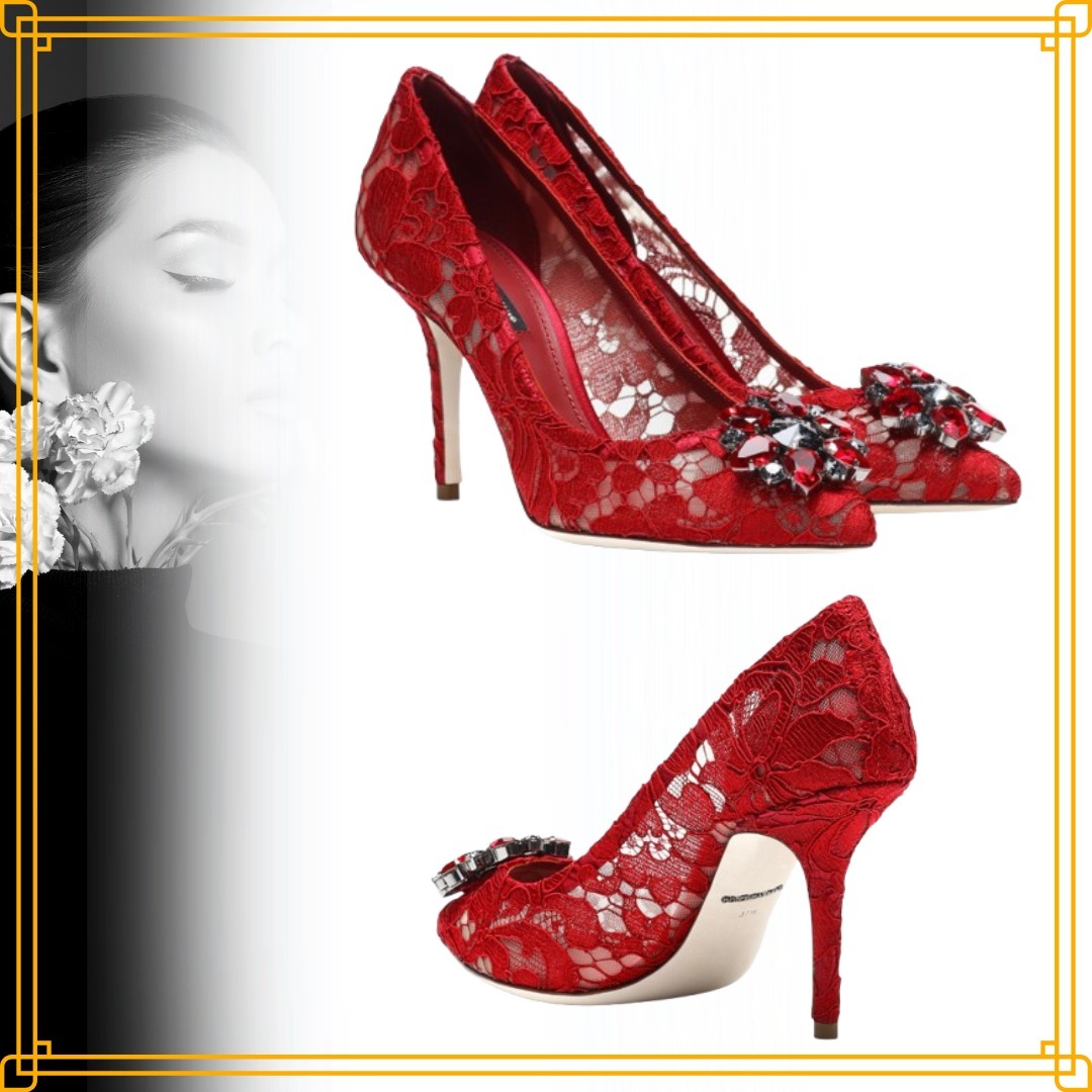 ◆春パンプス◆【Dolce&Gabbana】Bellucci 装飾レース パンプス