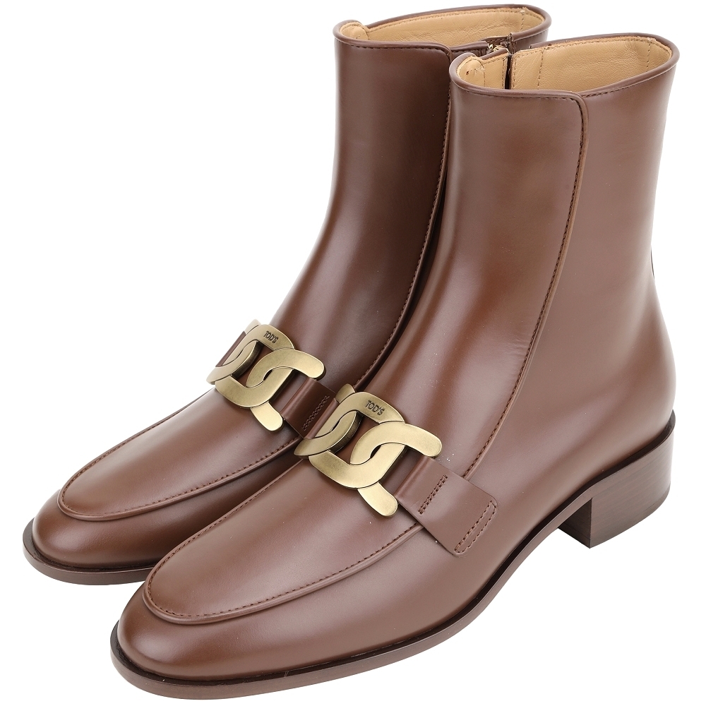 TOD'S ショートブーツ アンクルブーツ 靴 チェーン ロゴ