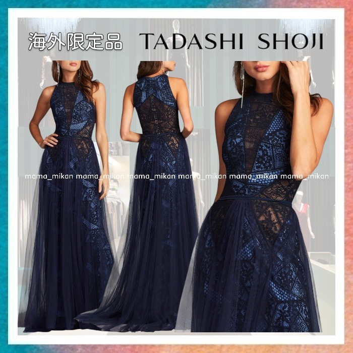 【Tadashi Shoji】気品漂うレースパッチワークドレス