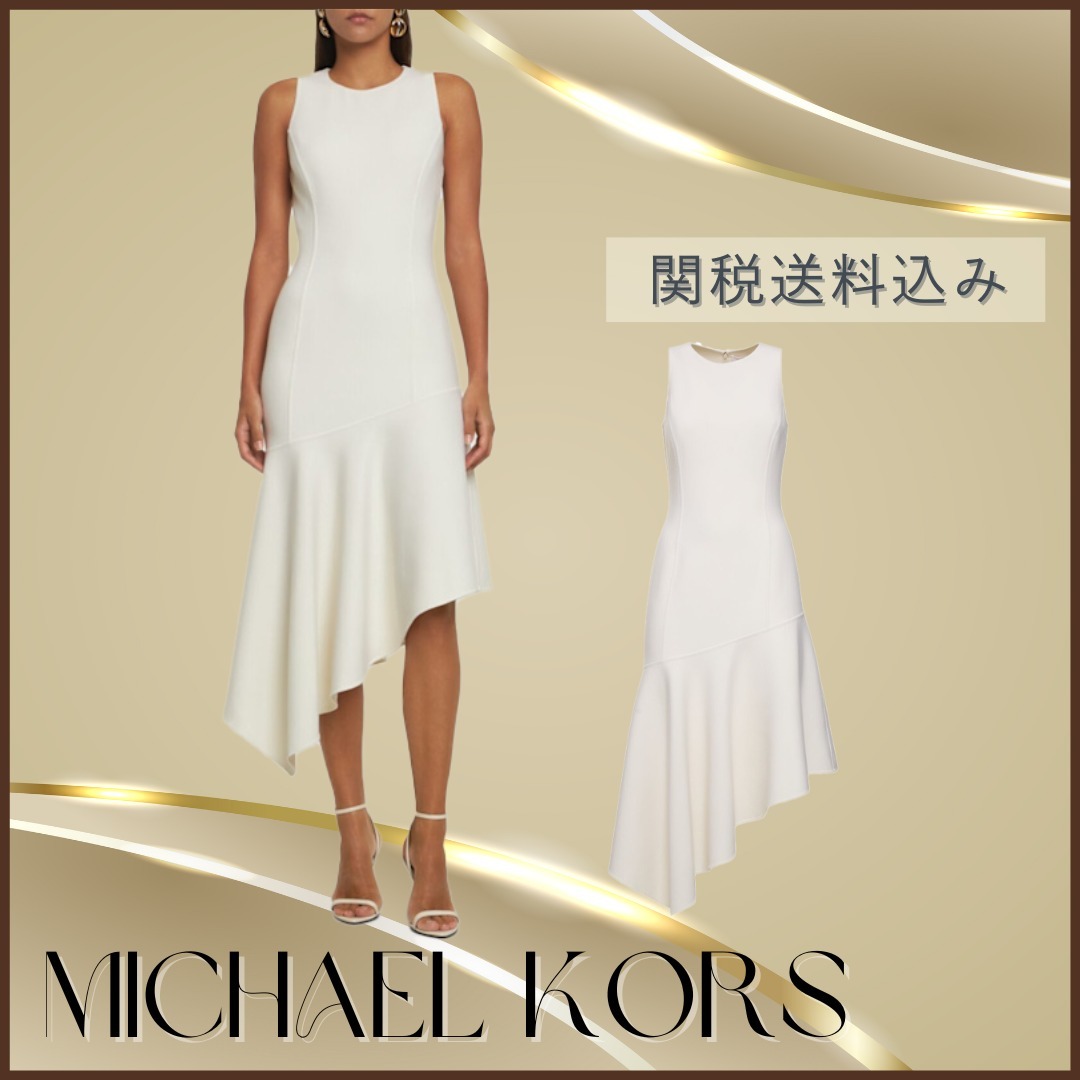 Michael Kors【関税送料込&SALE】アシンメトリードレープドレス