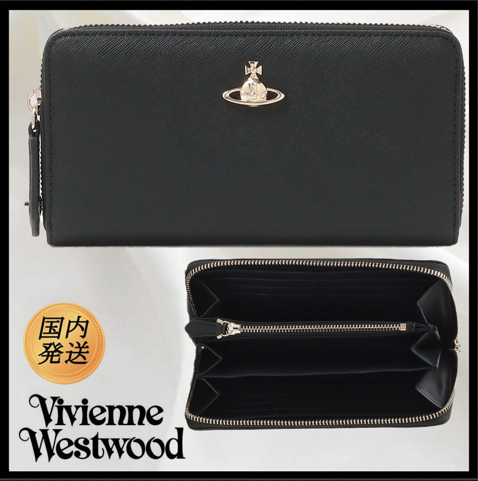 【国内発送★VivienneWestwood】SAFFIANO ファスナー長財布