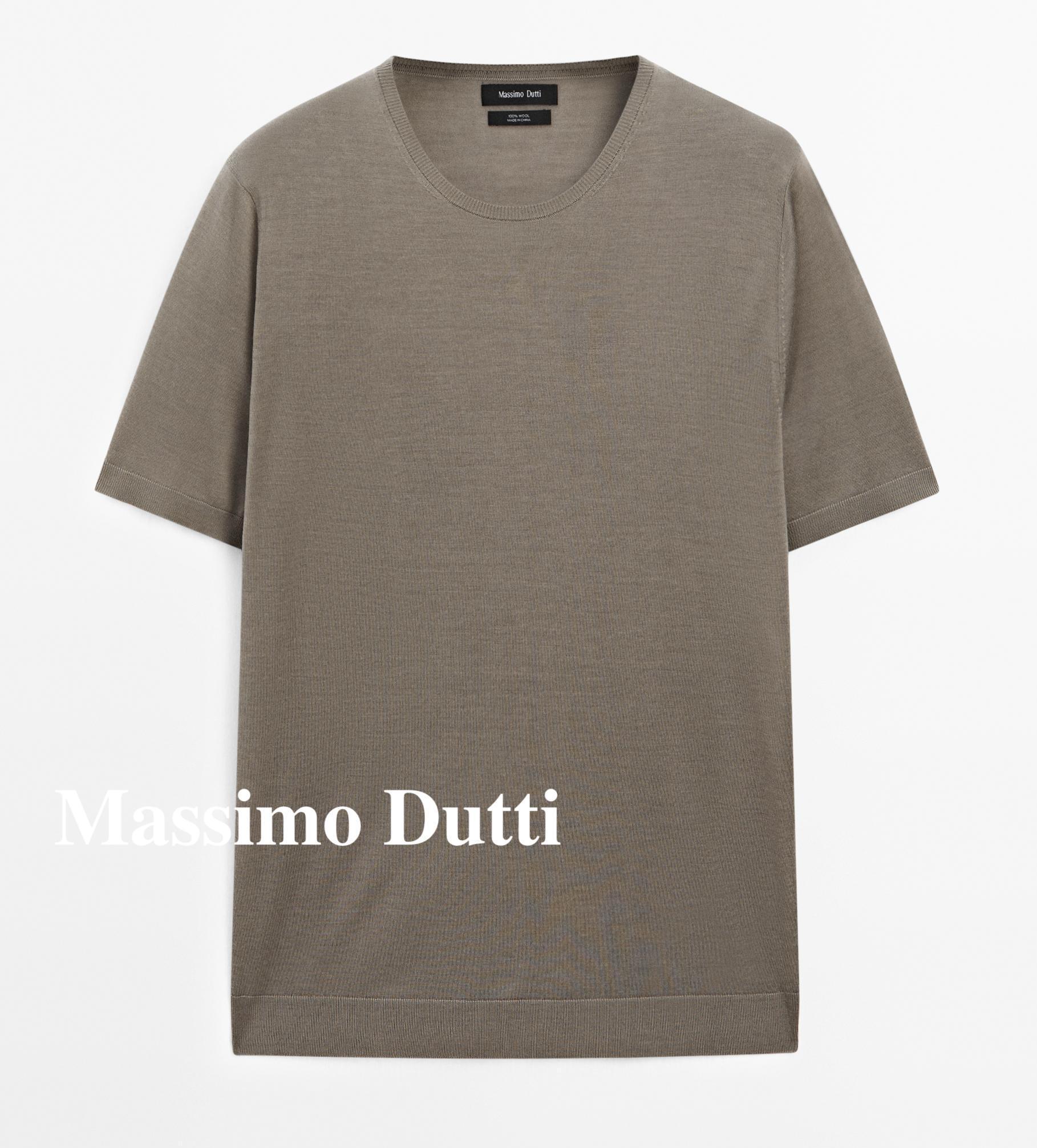 ★日本未入荷*Massimo Dutti*新作*メリノウールニットTシャツ/GH