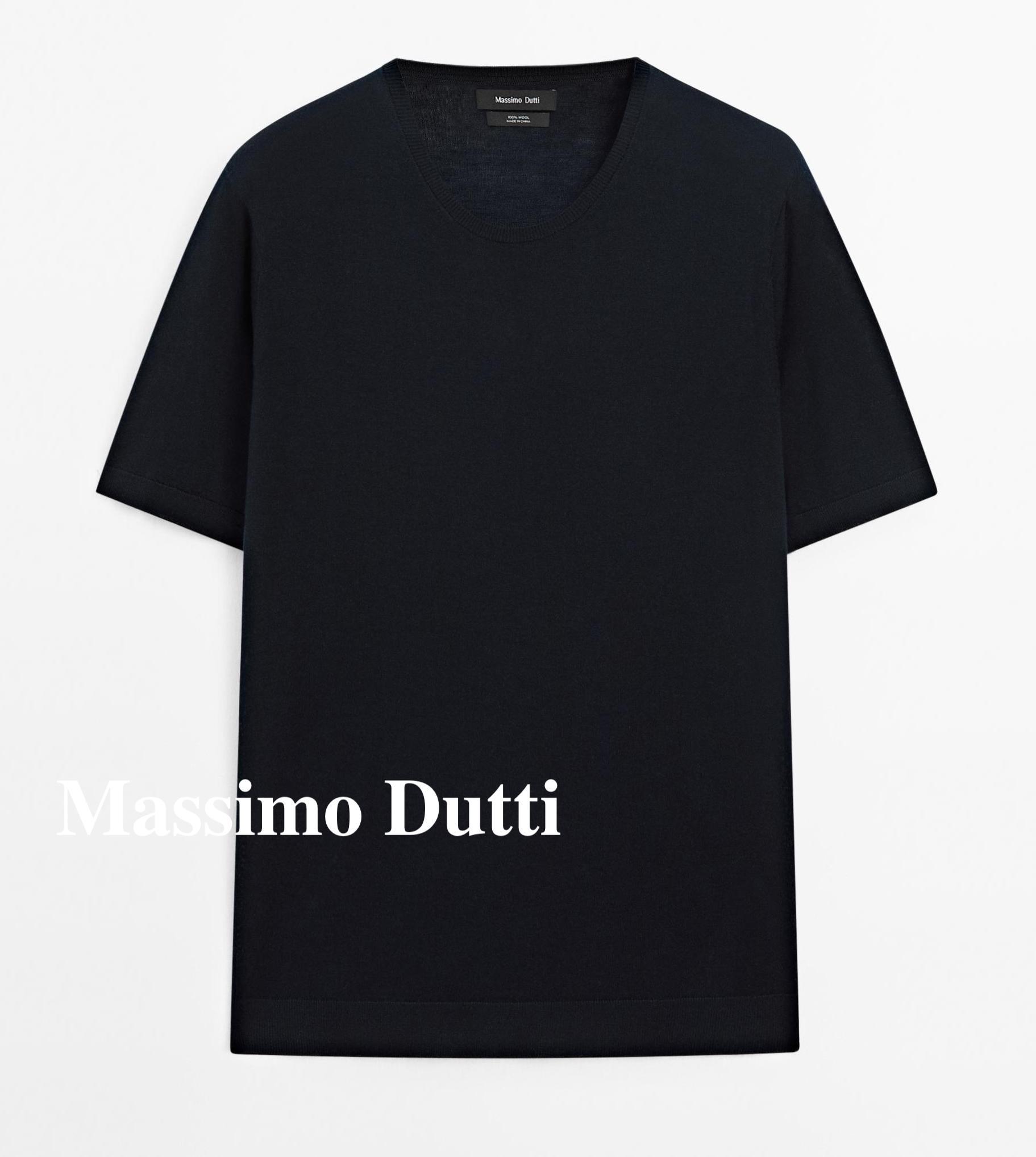 ★日本未入荷*Massimo Dutti*新作*メリノウールニットTシャツ/NV