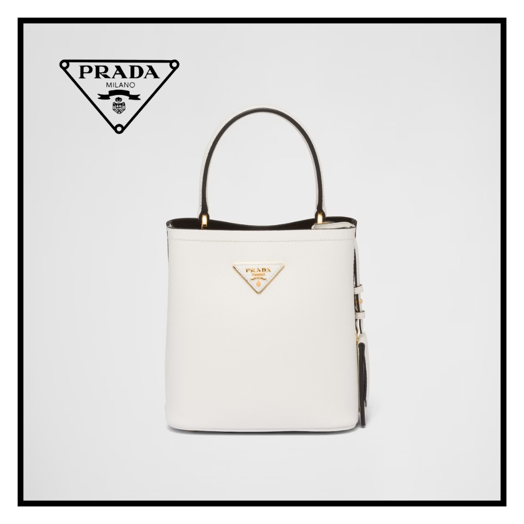 【PRADA】パニエ サフィアーノレザー スモールバッグ★ホワイト