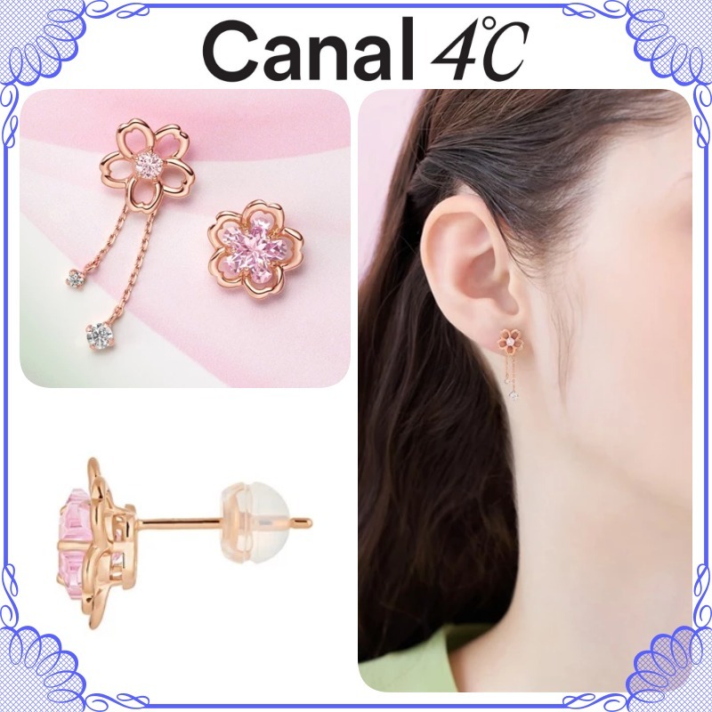 大人気!! Canal 4℃ K10 シルバー 桜モチーフ ジュエリー ピアス