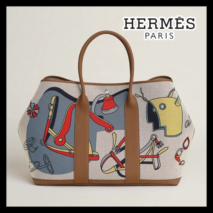 国内発【希少バイカラー】HERMES Garden Party 49トラベルバッグ 人気》HERMES Garden Party 49 トラベルバッグ