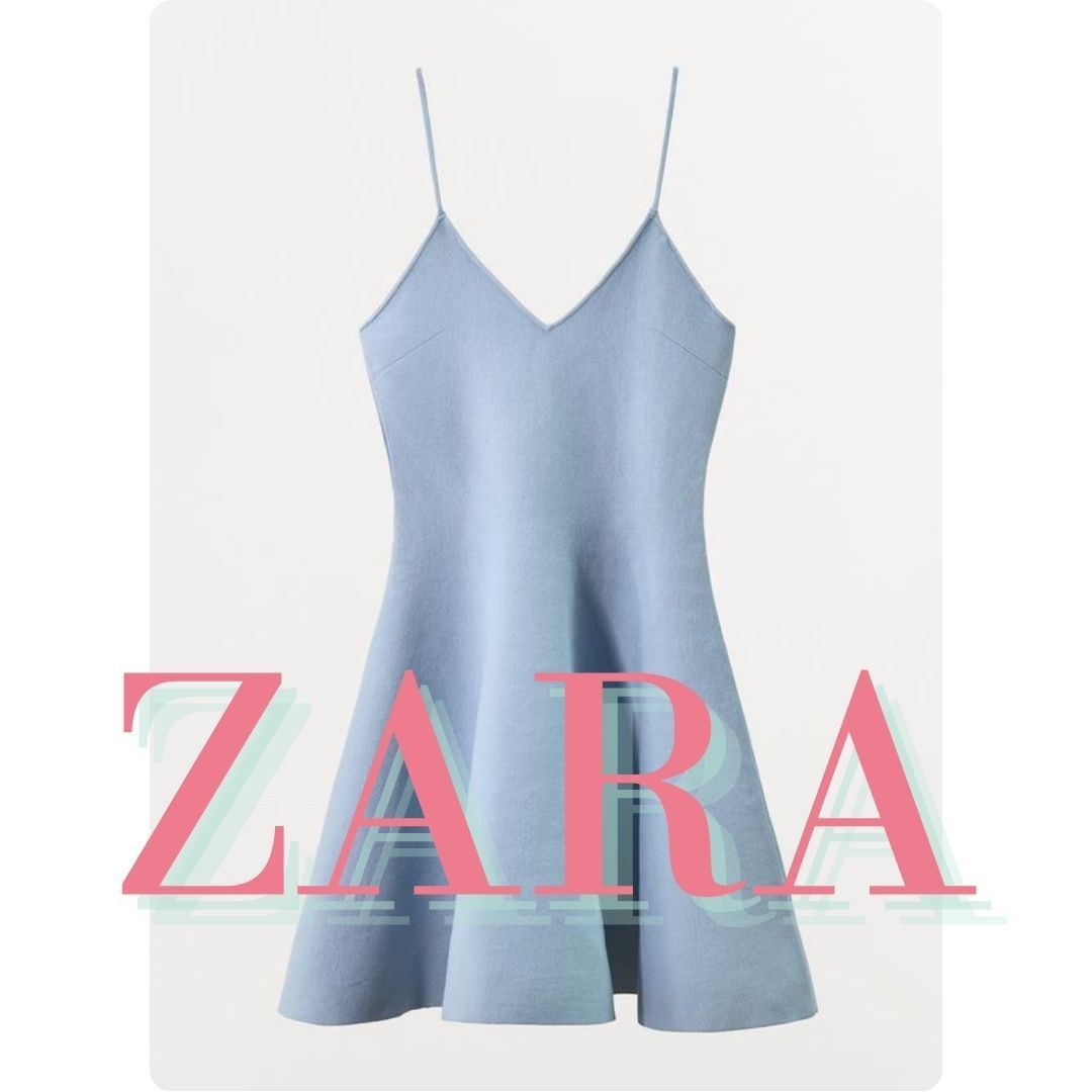ZARA フリル付きニットワンピース 1758/513