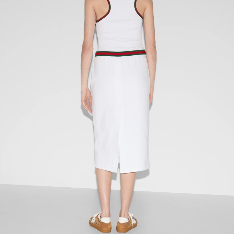 GUCCI《ウェブ ストライプ コットンジャージー スカート》直営店