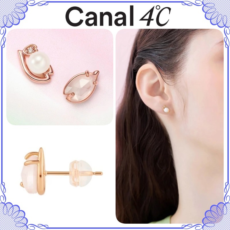 大人気!! Canal 4℃ K18 ピンクゴールド 桜モチーフ ピアス