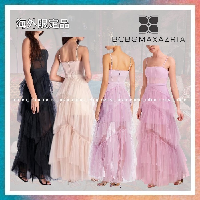 【BCBG MAXAZRIA】華やかに魅せるフロア丈イブニングドレス