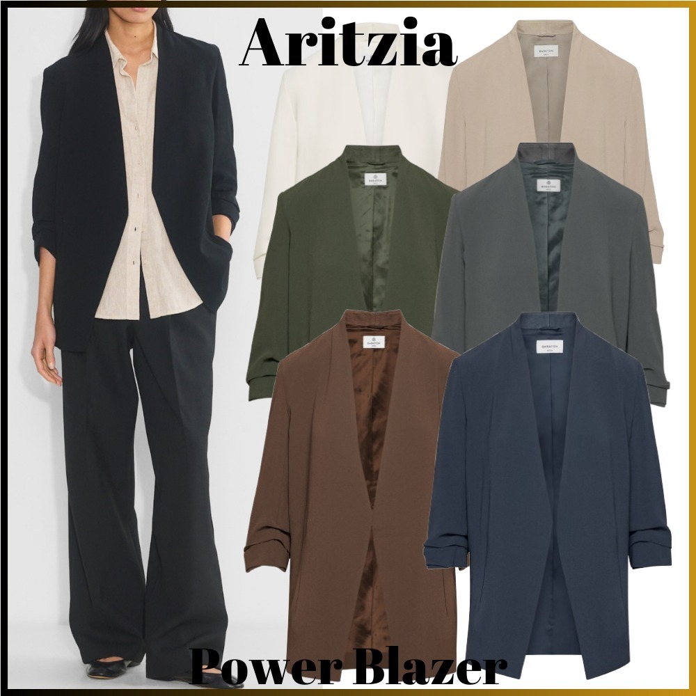 柔らかなドレープ感★Aritzia★Power オープンフロント ブレザー