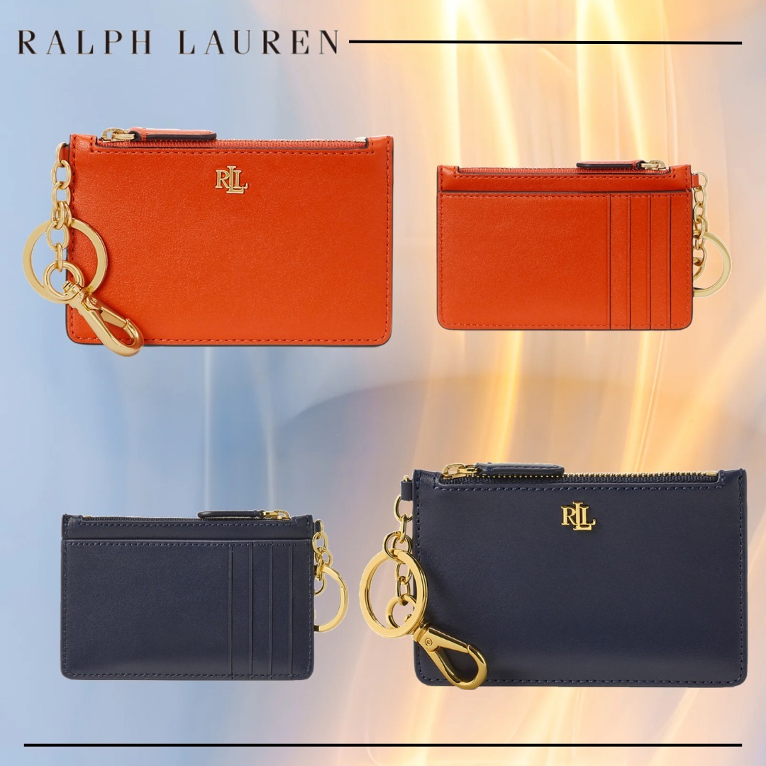 国内発送【Lauren Ralph Lauren】レザー ジップ カード ケース