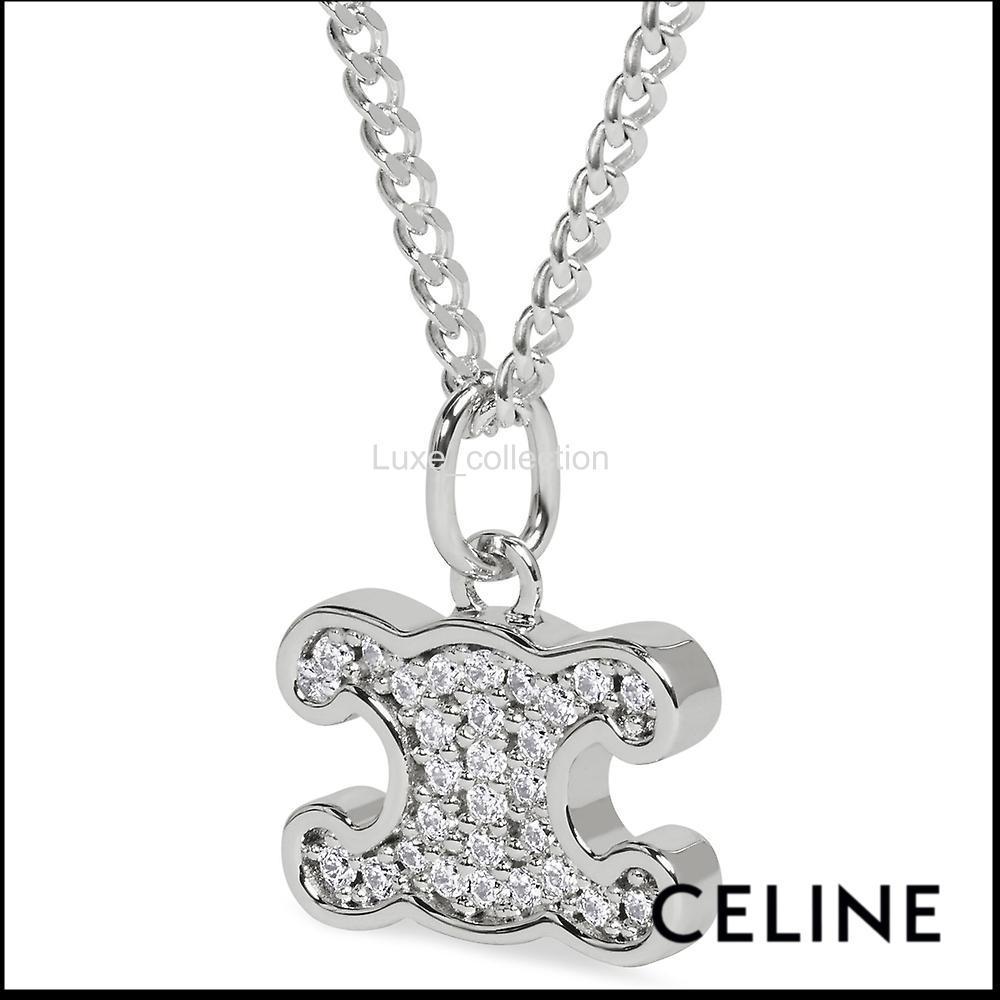 【大人気♪】CELINE メンズ ベイ ストーン ネックレス ギフトにも【CELINE】TRIOMPHE ラインストーン ネックレス 2色