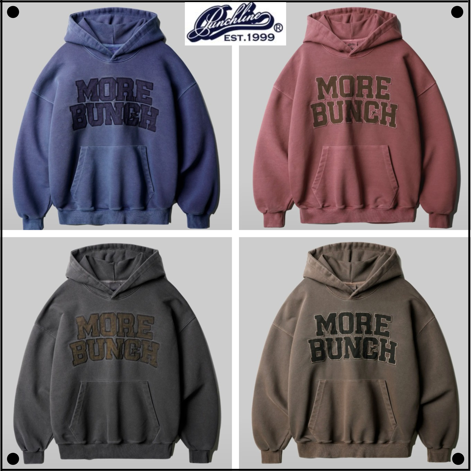 PUNCHLINEのBunch Pigment Hood 全4色