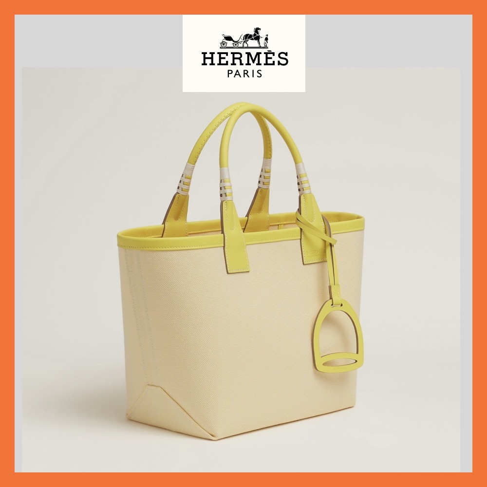 【人気♪】HERMES スティープル 25 トートバッグ ライムイエロー