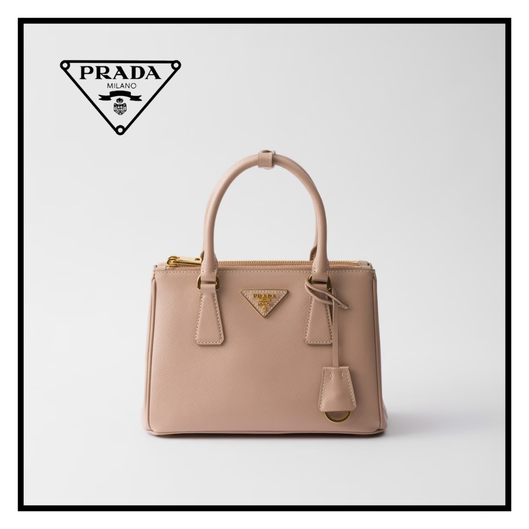 【PRADA】ガレリア サフィアーノレザー スモールバッグ ベージュ
