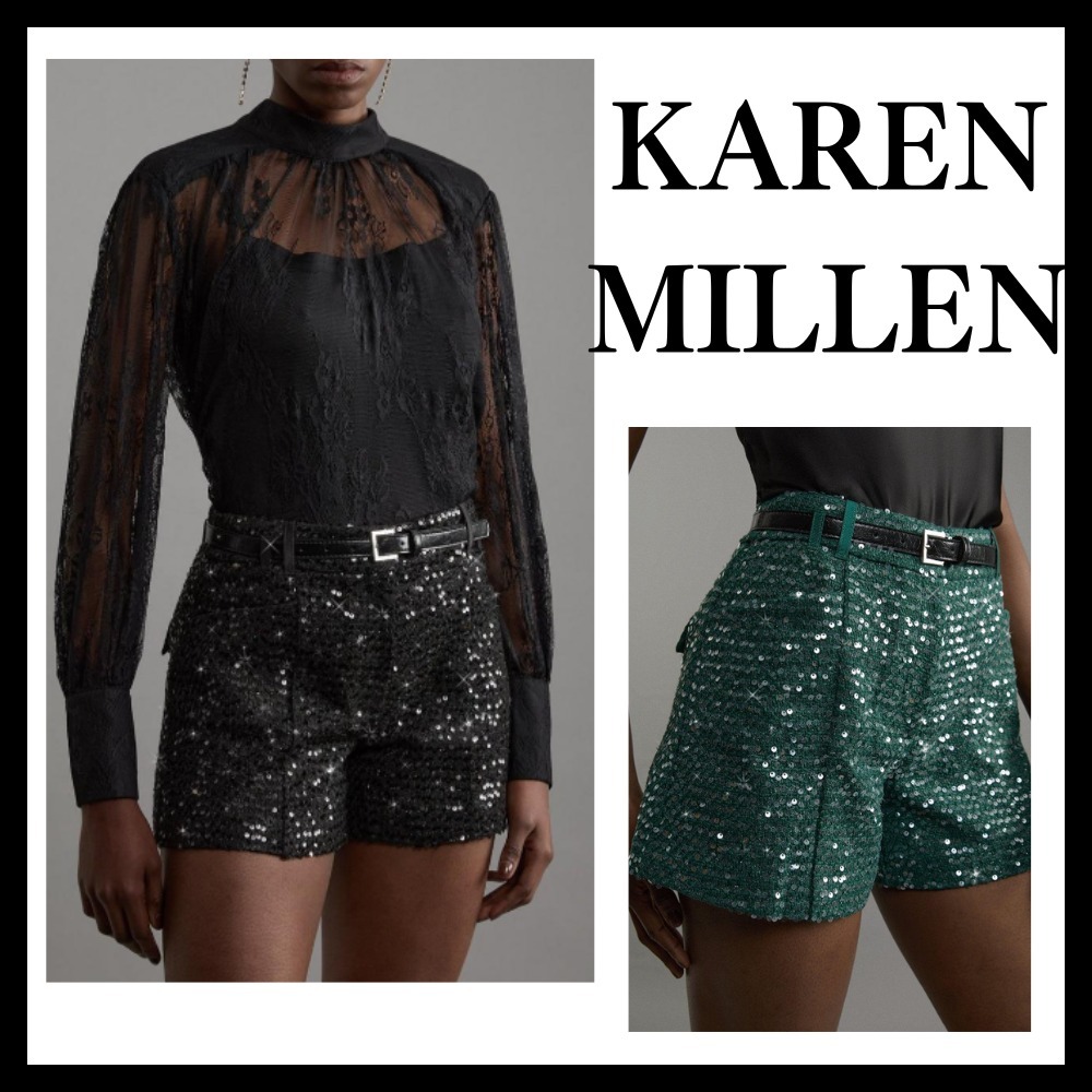 ◆KAREN MILLEN◆ テーラード スパンコール ツイードショーツ