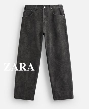 ★ドイツ発*ZARA*新作*バギーデニム/GREY★ ZARA】シームディテール バギー デニムパンツ 6045/401/822