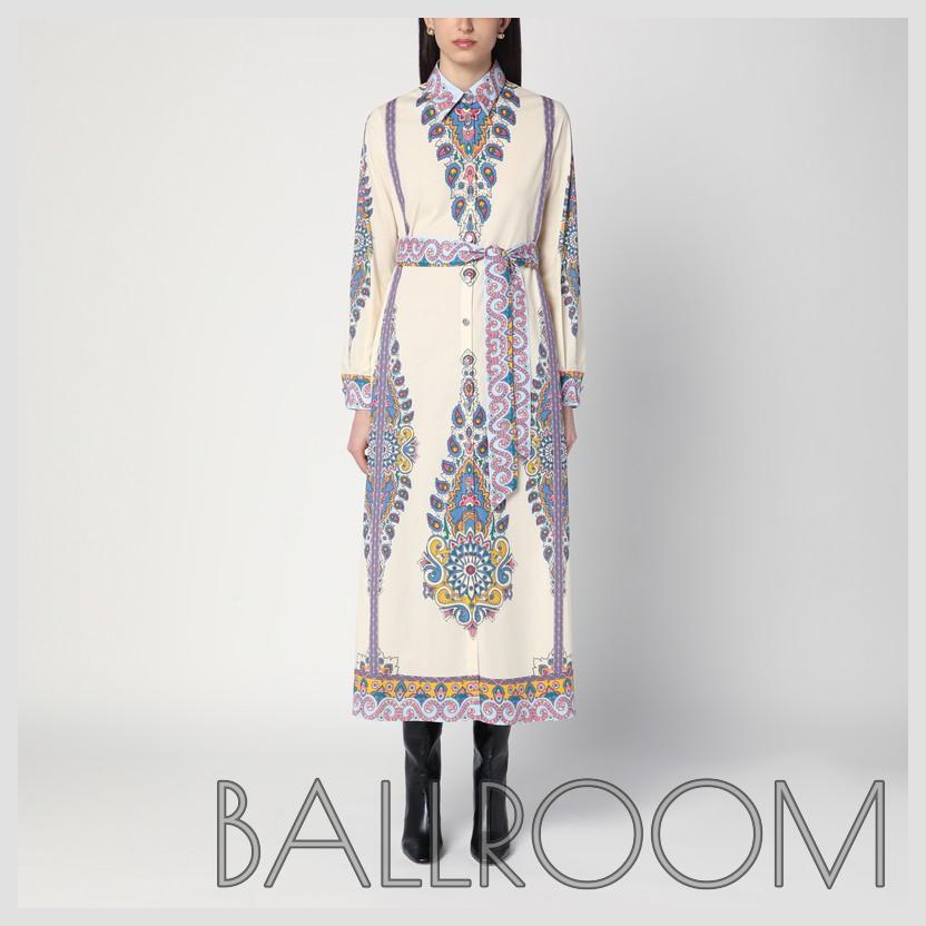 ワンピース ETRO COTTON CHEMISE DRESS WITH PAISLEY PRINT