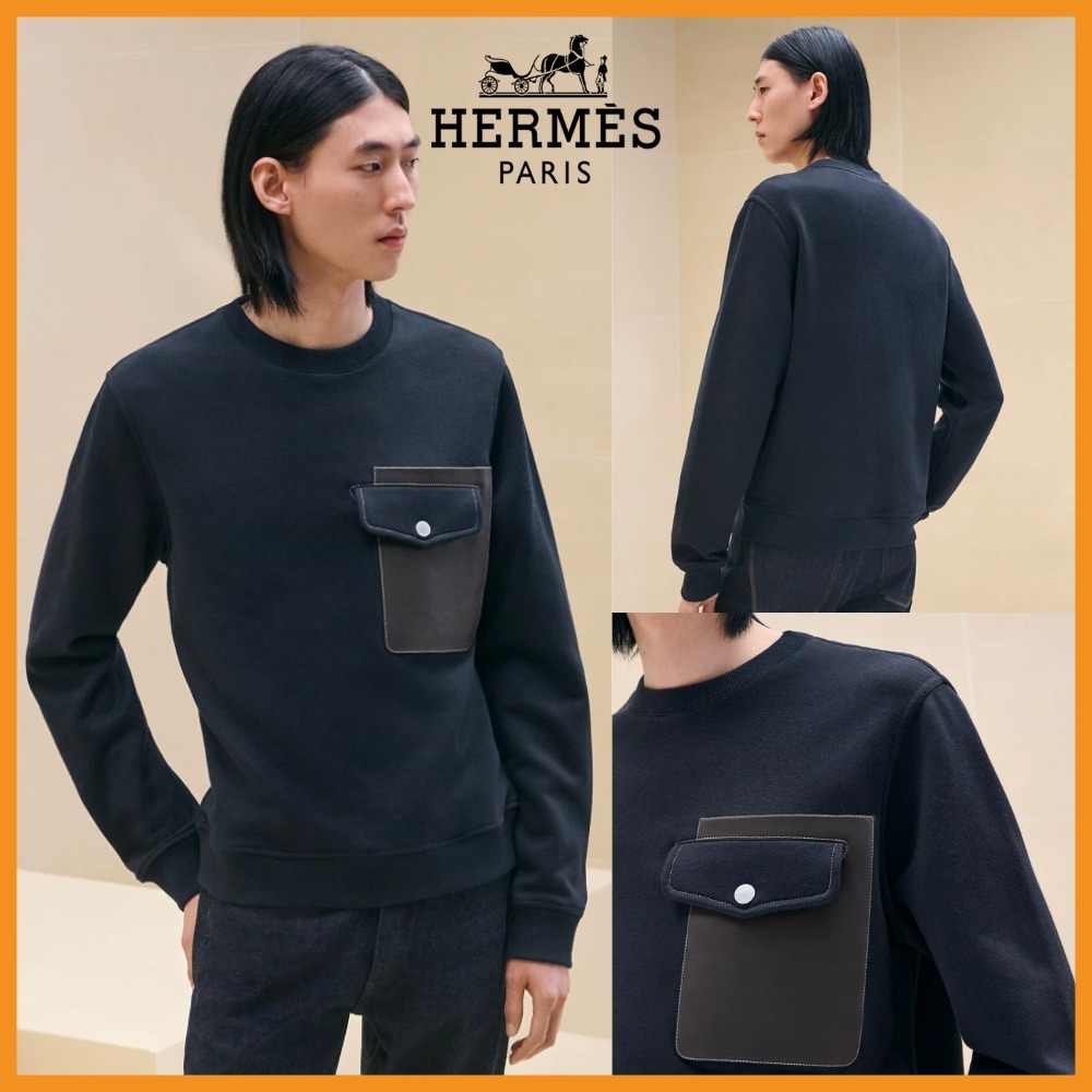 【HERMES】胸ポケットがお洒落★スウェットシャツ