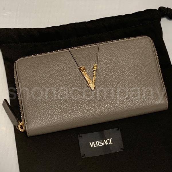 正規品】VERSACE ヴェルサーチェ バロック Vロゴ レザー 長財布