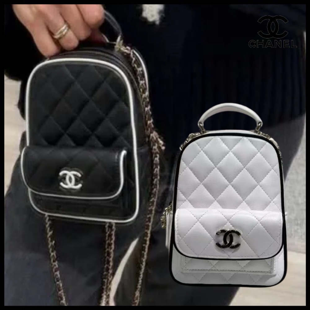 【バイカラーのラインがお洒落♪】CHANEL ミニ バックパック 25P
