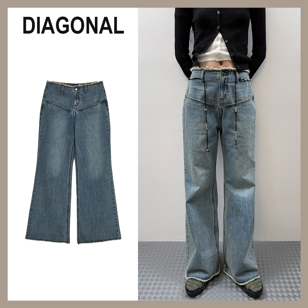 【DIAGONAL】CUTTING WIDE BOOTSCUT DENIM☆25SS☆パンツ
